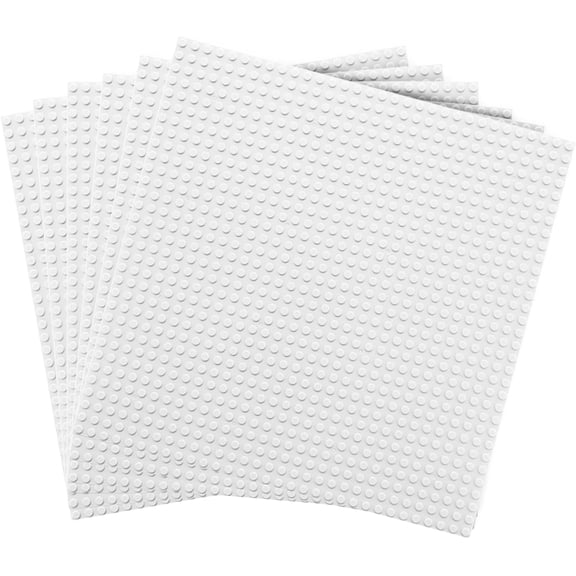 StarMart 6 Pack White Building Baseplate, 32x32 Square Board/Mat/Tray / Platform Accessories, Classic Base Plates,100% Compatible with Major Brands