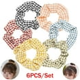 thumbnail image 1 of 6PCS Classic Plaid Hair Scrunchies for Women, Bandana Scrunchy Hair Ties, Scrunchies Hair Ties for Women Girls, 1 of 4