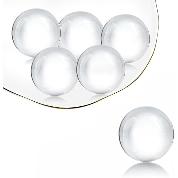 6PCS Clear Crystal Ball Spheres, Decorative Glass Orbs for Home Decor