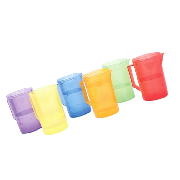 6PCS Colorful Plastic Measuring Jugs Early Learning Volumes Measurement Cups Set