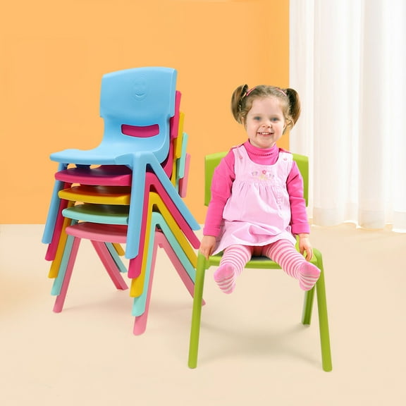 6PCS Colorful School Stackable School Chairs with 11inch Seat Height Plastic Classrooms Chairs for Kids Learning Chairs Indoor Outdoor for Home,Preschool,Daycare Center
