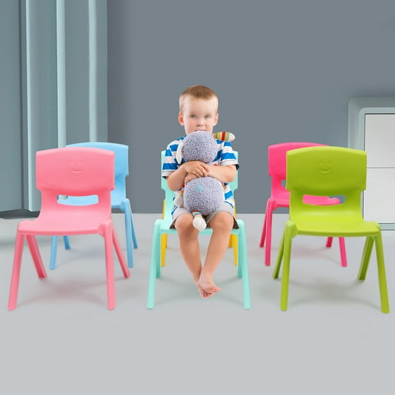 6PCS Colorful School Stackable School Chairs with 11inch Seat Height Plastic Classrooms Chairs for Kids Learning Chairs Indoor Outdoor