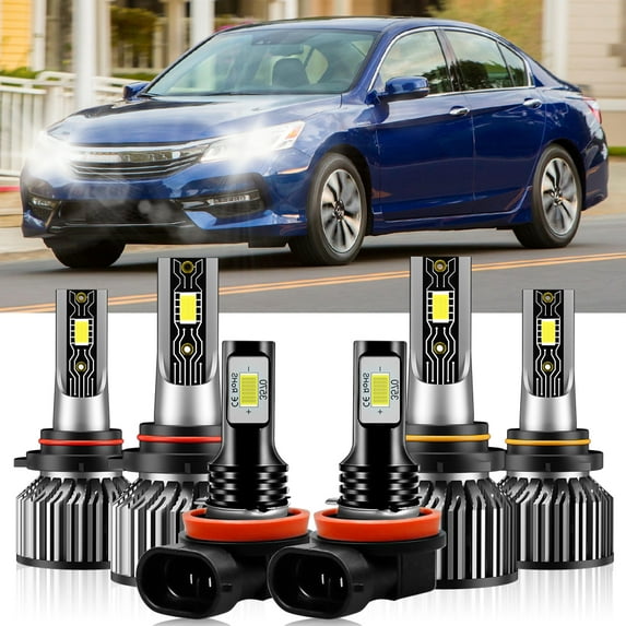 6PCS Combo High Low Beam Fog light Kit For Acura CL 2001, 12000 Lumens 6000K White 9005/HB3+9006/HB4 LED Headlight Bulbs & H8/H9/H11 Fog Lamp