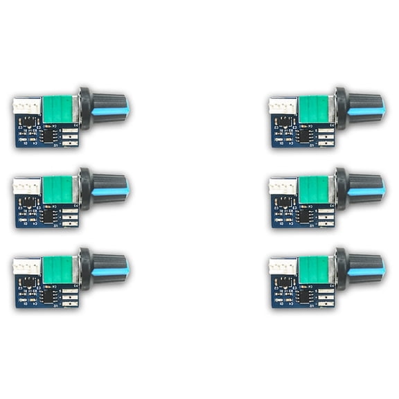 6PCS Computer Case Fan Governor PWM Speed Controller 12V Single Way 4 Pin Low-Power Silent Fan Governor Controller,6 x Fan Governor,Blue