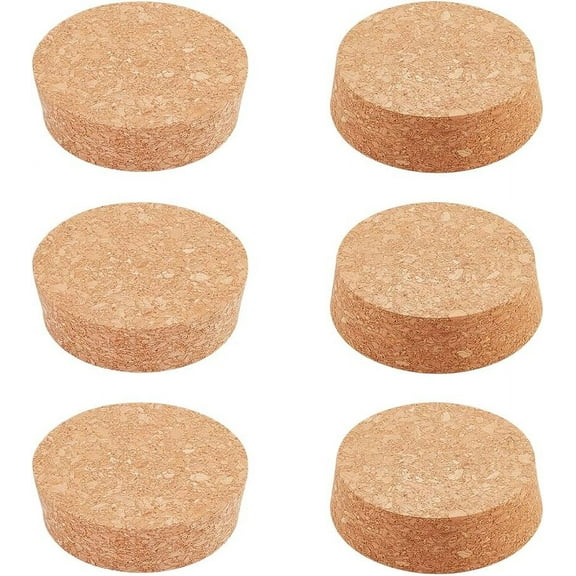 6PCS Cork Bottle Stoppers Durable Wooden Tapered Cork Plugs for Wine Beer Glass Bottle and DIY Craft Project 2.8x2.52x0.78" BurlyWood