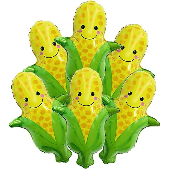 6PCS Corn Balloons Vegetables Corn Foil Mylar Balloons for Baby Shower Corn Themed Party Birthday Decoration Supplies 28 inch Summer Party Themed Decorations Hawaiian Party