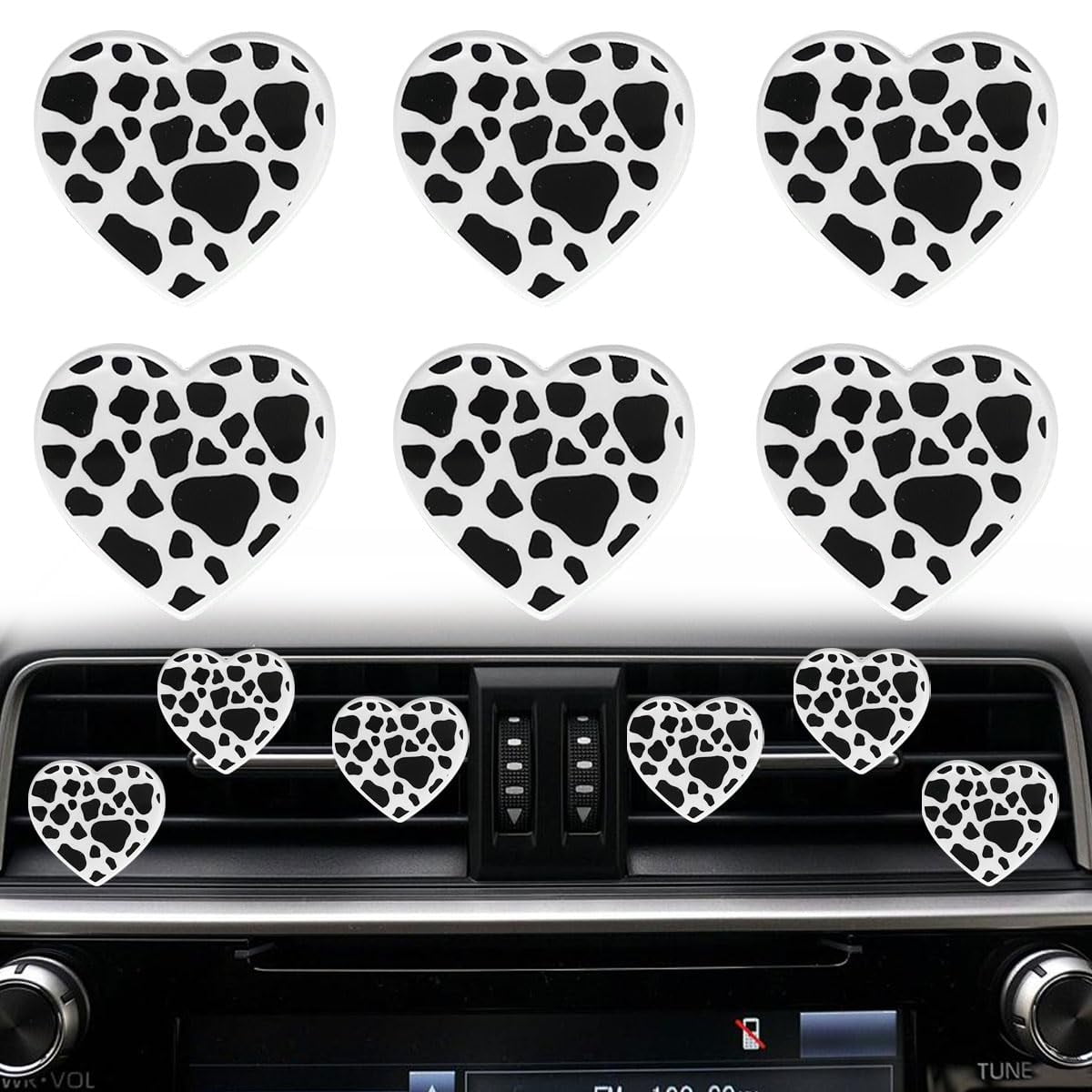 Aazon.co: 8Pcs Cute Cow Car Dashboard Ornaents - Vehicle Rear View Irror/Dashboard - View #10