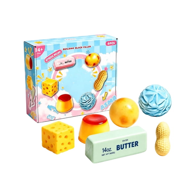 6PCS Crunchy Squishy Box Mystery Fun Asmr Feel Set