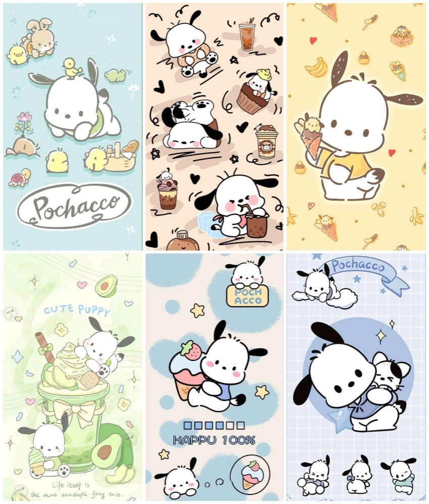 6PCS Cute Posters with Pochacco Theme for Bedroom Wall Decoration (8X10 ...