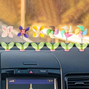 6PCS Cute Windmill Car Dashboard Decorations - Mini Shaking Head Windmills