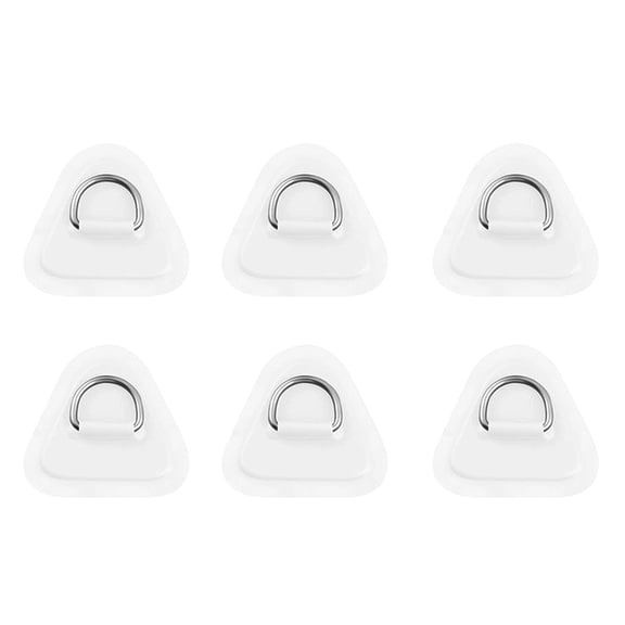 6PCS D-Ring Patch for Inflatable Boat Kayak Dinghy , D-Ring PVC Patch Stand-Up Paddleboard Canoe Rafting White