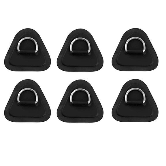 6PCS D-Ring Patch for Inflatable Boat Kayak Dinghy SUP, Black