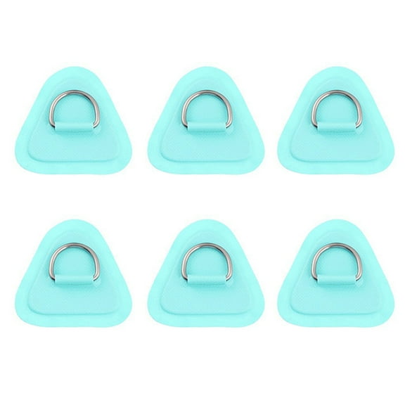 6PCS D-Ring Patch for Inflatable Boat Kayak Dinghy SUP, D-Ring PVC Patch Stand-Up Paddleboard Canoe Rafting Green