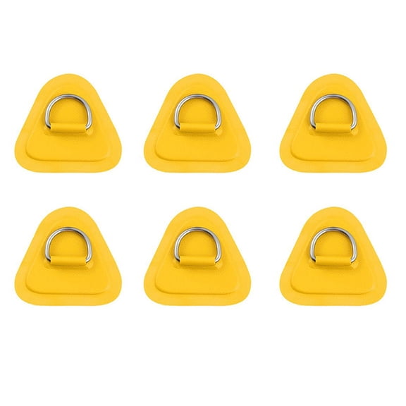 6PCS D-Ring Patch for Inflatable Boat Kayak Dinghy SUP, Yellow
