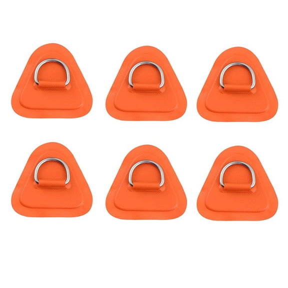 6PCS D-Ring Patch for Inflatable Boat Kayak Dinghy SUP, orange