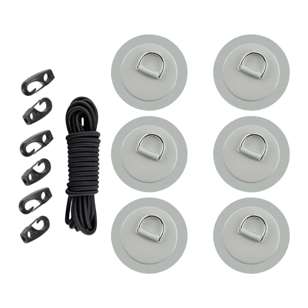 6PCS D Rings Patches PVC Stainless Steel Boats Accessories Pad Patches Perfect for Rafts Kayaks Easy Installation