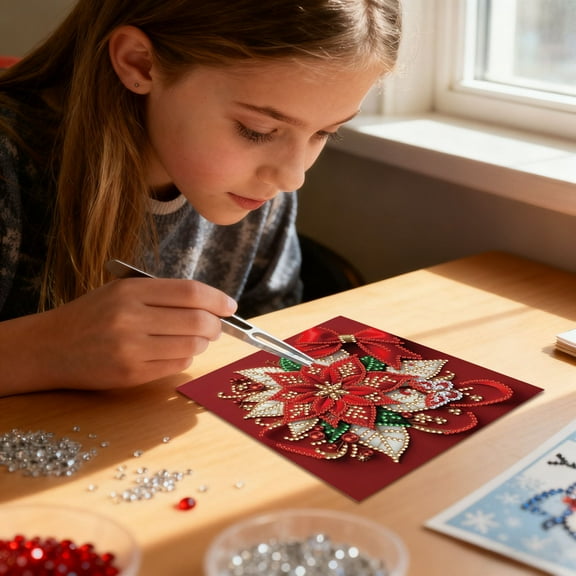 6PCS DIY Diamond Art Birthday Greeting Cards AdultsSpecial Shaped Diamond Blessing Folding Card with Envelopes, Thoughtful Gift for Family Friends Partners