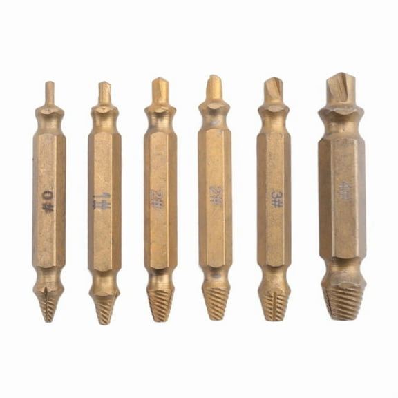 Quaqdae 6PCS Damaged Screw Extractor Kit,Stripped Screw Extractor Set for Easily and Quickly Remover Common Sizes Of Broken Tool