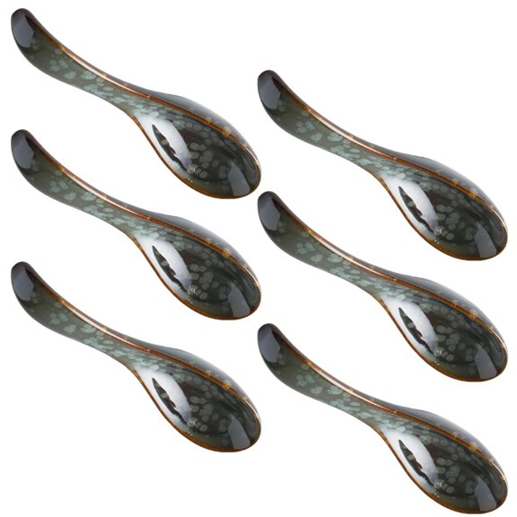 6PCS Decorative Ceramic Spoons Unique Pattern Suitable for Various Occasion