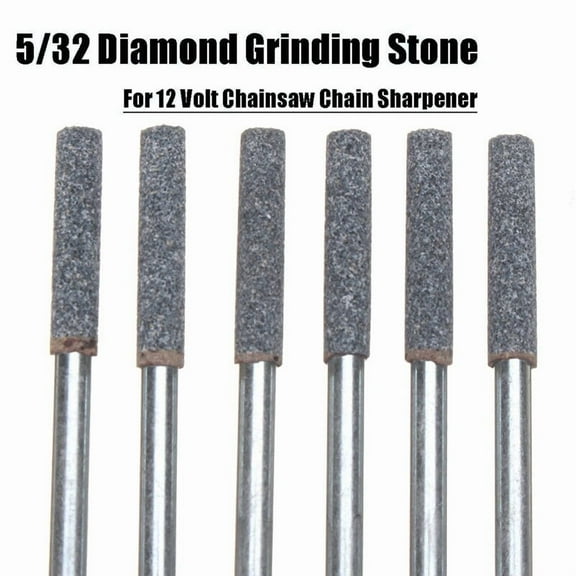 6PCS Diamond Chainsaw Sharpener Burr Stone Round File Drill Bits For 12 V Craftsman Diamond Grinding Rod Mill Rotary Tool 5/32 inch