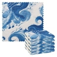 thumbnail image 1 of 6PCS Dish Towels and Dish Cloths Reuseable Dishcloths Sets for Washing Dishes, Cooking, Baking Size 11" x 11" Blue Tie-dye Pattern, 1 of 9