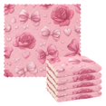 thumbnail image 1 of 6PCS Dish Towels and Dish Cloths Reuseable Dishcloths Sets for Washing Dishes, Cooking, Baking Size 11" x 11" Roses and Bows Pattern, 1 of 9