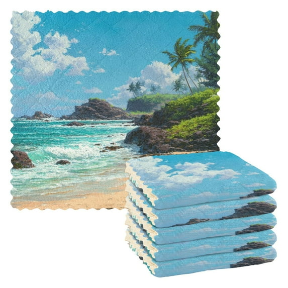 6PCS Dish Towels and Dish Cloths Reuseable Dishcloths Sets for Washing ...