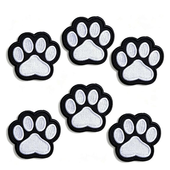 6PCS Dog Paw Iron On Patches for Clothes Jackets Backpacks