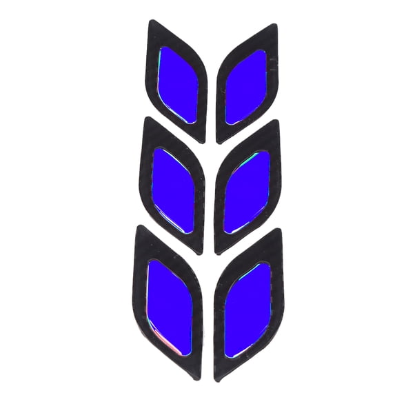 6PCS Door Reflective Sticker, Anti-Scratch Warning Decal, Carbon Fiber Style for Car, Motorcycle, Truck - Blue