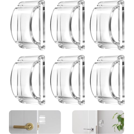 6PCS Door Stoppers for Walls, Door Bumpers Clear, Door Knob Wall ...