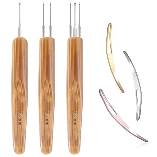 6PCS Dreadlock Crochet Needle for Dreadlocks 0.5mm,Durable Dreadlock Crochet Hooks for Hair with Interlocking Tool,Excellent for Maintaining Real Dread Loc