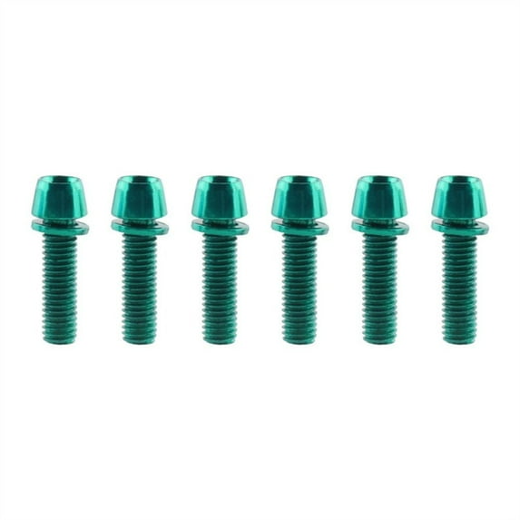 6PCS Durable Bicycle Handlebar MTB Road Bike with Washer Stem Riser Screw Stem Bolts M5x17mm Stem Screw 6PCS GREEN