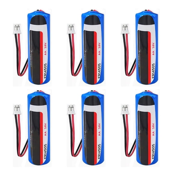 6PCS ER14505 3.6V AA Battery 2700mAh with 2.0 Plug for PLC CNC System Long Service Life