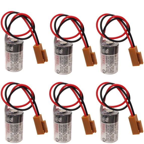 6PCS ER3V with Brown plug for Toshiba / CPM2A-BAT01 PLC