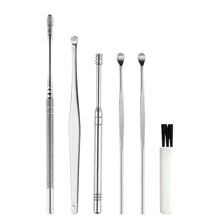 6PCS Ear Wax Removal Kit Ear Wax Remover Pickers Stainless Steel Earpick Ear  Pick Cleaner Ear Cleaner Spoon Ear Care Cleaning Tools 