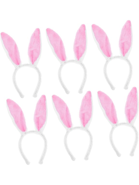 6PCS Easter Bunny Ears, Easter Headband Bunny Ears Headband Bulk for Kids Women Adults, Plush Bunny Headband with Iron Wires, Easter Props for Party Favor
