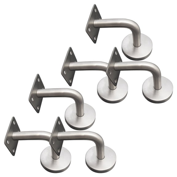 6PCS Elegant Replacement Handrail Bannister Stair Rail Supports Brackets for Hotel Gym Villa Restaurant Office Building,6x handrail brackets,Silver
