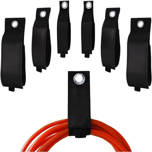 6PCS Extension Cord Holder, Heavy Duty and Adjustable Organizer Accessories, Self-Adhesive Loop Hanger Wrap Strap for Home Garage Basement RV for Hanging Cables Ropes Tools(S,M,L)