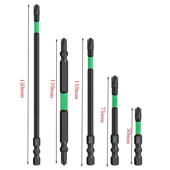 6PCS FPZ2 Special Cross Screwdriver Bits for Electrician, Alloy Steel HRC63 Magnetic Slotted Driver Set 50-150mm for Socket Switch Panel