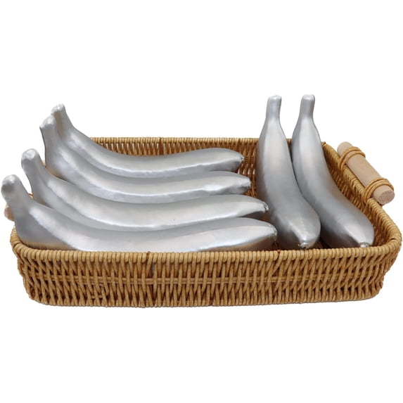 6PCS Fake Fruits Decoration Lifelike Silver Banana Artificial Simulation Party Home Kitchen Christmas Photography Props