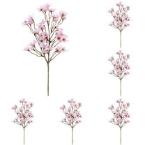 6PCS Cherry Blossom Branches - 18" Artificial Peach Blossom Flowers - Silk Floral Arrangement for Weddings, Parties & Table Centerpieces (Pink)