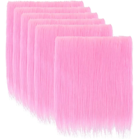 6PCS Faux Fox Fur Fabric Squares 10"10" Precut Fluffy Fur Square Patches Shaggy Artificial Craft Plush Rug Cloth for Costumes DIY Crafts Pillows Pad Christmas Gnomes, Pearl Pink
