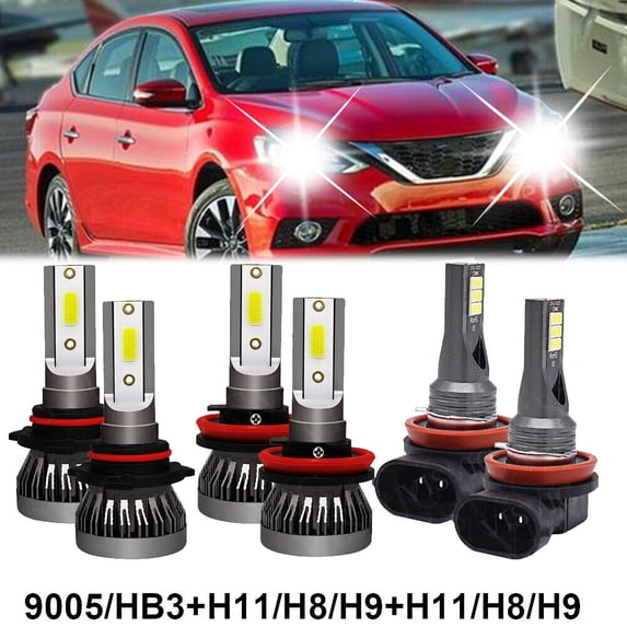 6PCS Fit For RAM 1500 2019-2020 White 6000k 9005 H11 LED Headlight + Fog Lighti