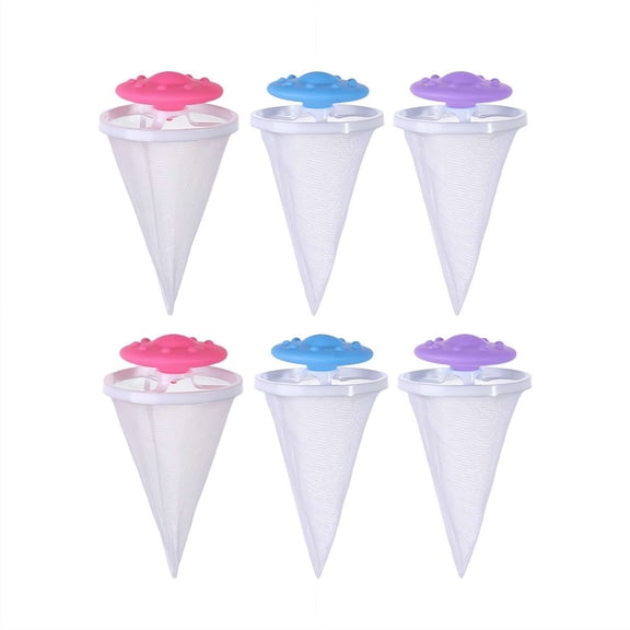 6PCS Floating Hair Filtering Mesh Removal, Hair Filter Cleaning Mesh Bag, Reusable Lint Traps for Washing Hair Cat Laundry Hose, for Remover Dog Machine (3, Colorful) VOGS