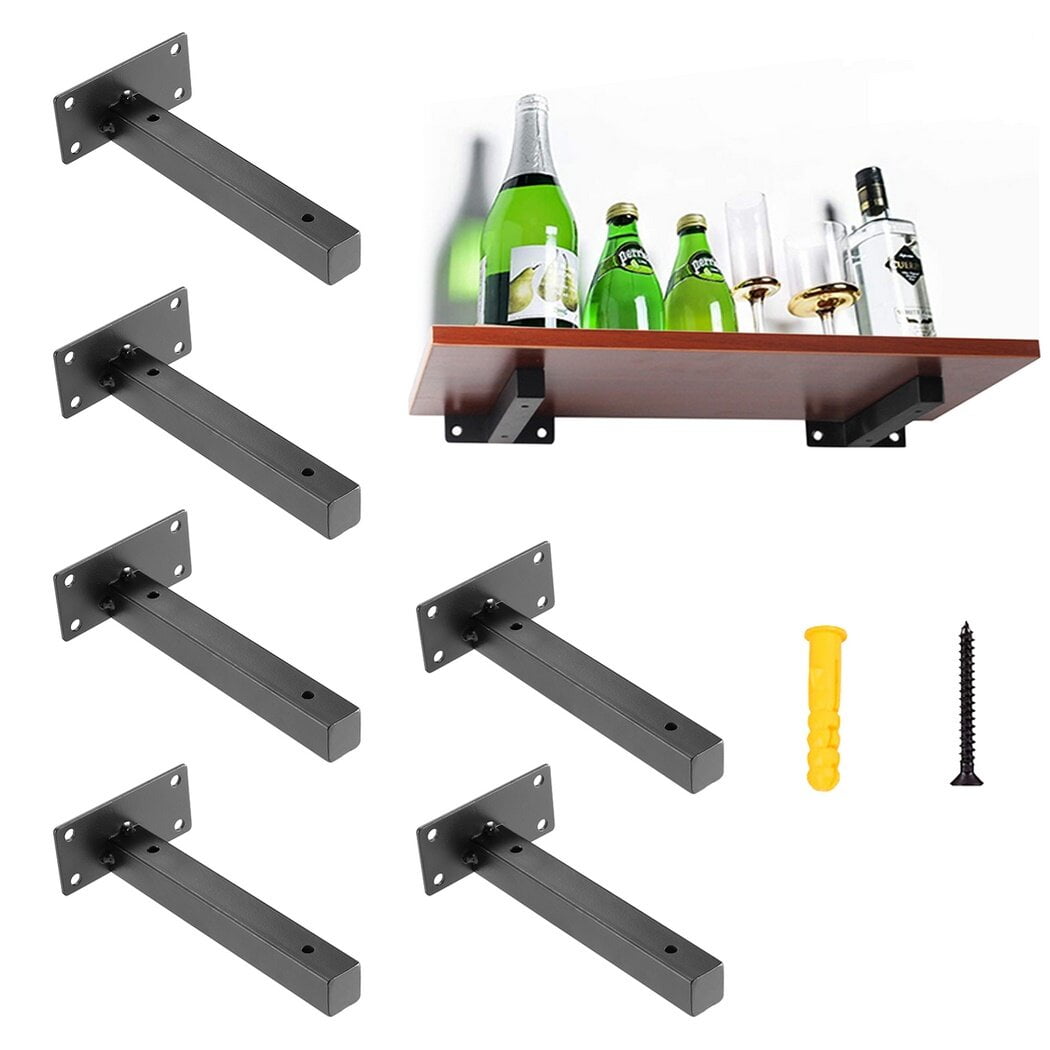 6PCS Floating Shelf Brackets, Heavy Duty 6Inch Shelf Brackets, Wall