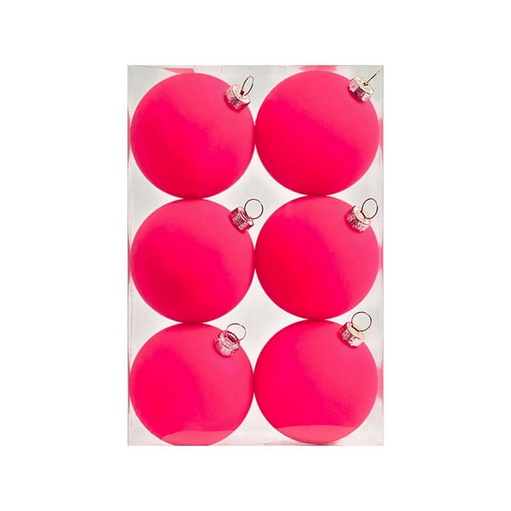 6PCS Flocked Velvet Christmas Balls - 2.4" Rustic Xmas Tree Ornaments, Shatterproof Holiday Decor for Home & Office