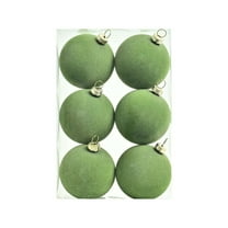 6PCS Flocked Velvet Christmas Balls - 2.4" Rustic Xmas Tree Ornaments, Shatterproof Holiday Decor for Home & Office