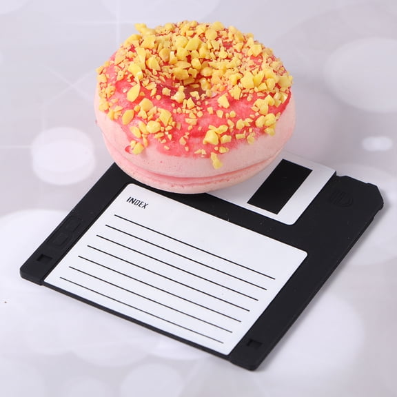 6PCS Floppy Disk Shape Coasters Writable Heat Insulation Tableware Pad Placemats Kitchen Accessories for Tea Coffee