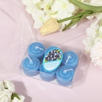 6PCS Floral Scent Votive Candles - 1.4Inch Natural Paraffin Wax Candles, Home Decor for Valentine's Day Christmas Wedding Birthday Party (Blue)