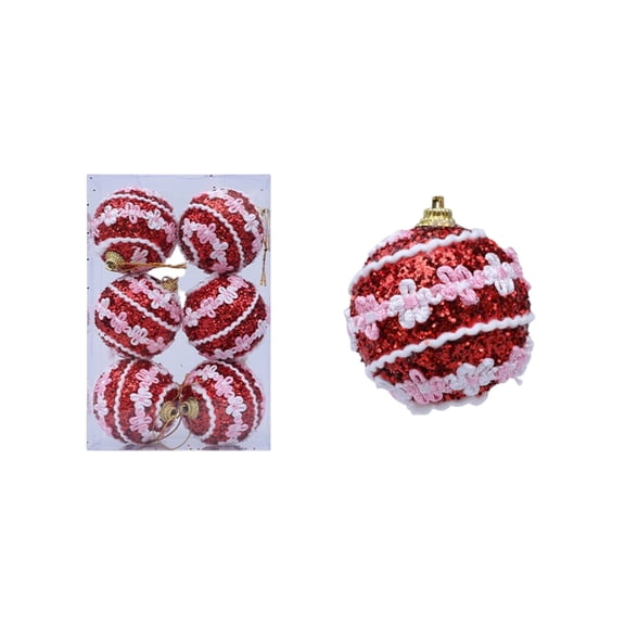 6PCS Foam Christmas Balls – Lightweight Hanging Ornaments for Tree Decoration, Holiday Ball Set with String, Shatterproof Xmas Decor